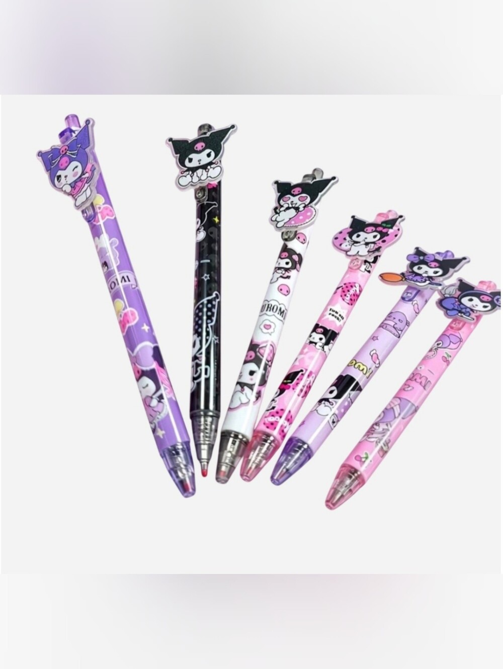 Sanrio Kuromi 6 Piece Gel Pen Set NEW